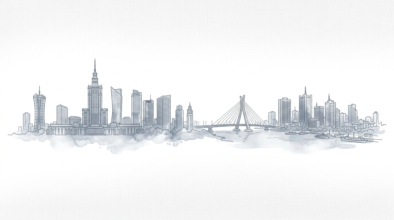 Warsaw and Lagos bilateral architectural skyline